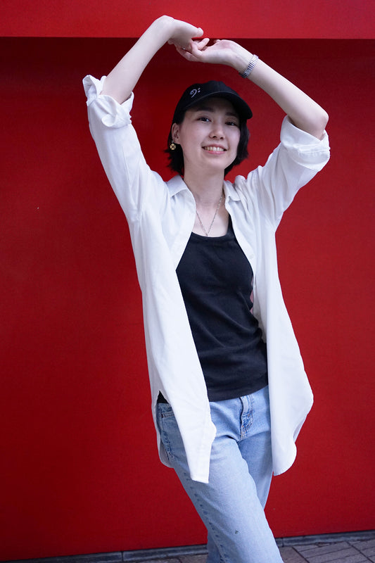 着用:Mamiko Oda(小田満美子)× Judy On The Roof. MAMIKO ODA GLITCH BASS CLEF CAP(着用)1|Oda Judy Shop