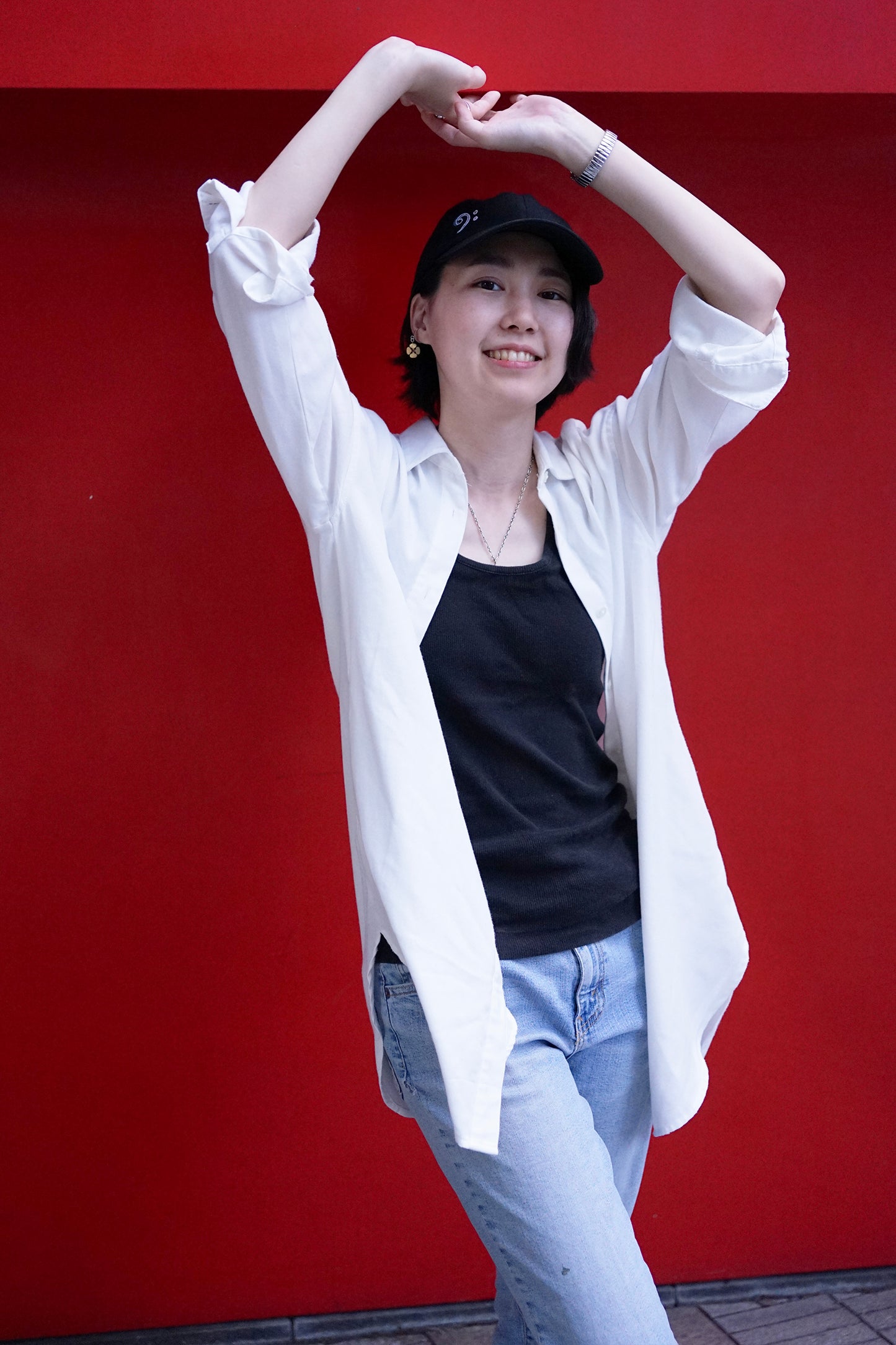 着用：Mamiko Oda（小田満美子）× Judy On The Roof. MAMIKO ODA GLITCH BASS CLEF CAP（着用）1｜Oda Judy Shop