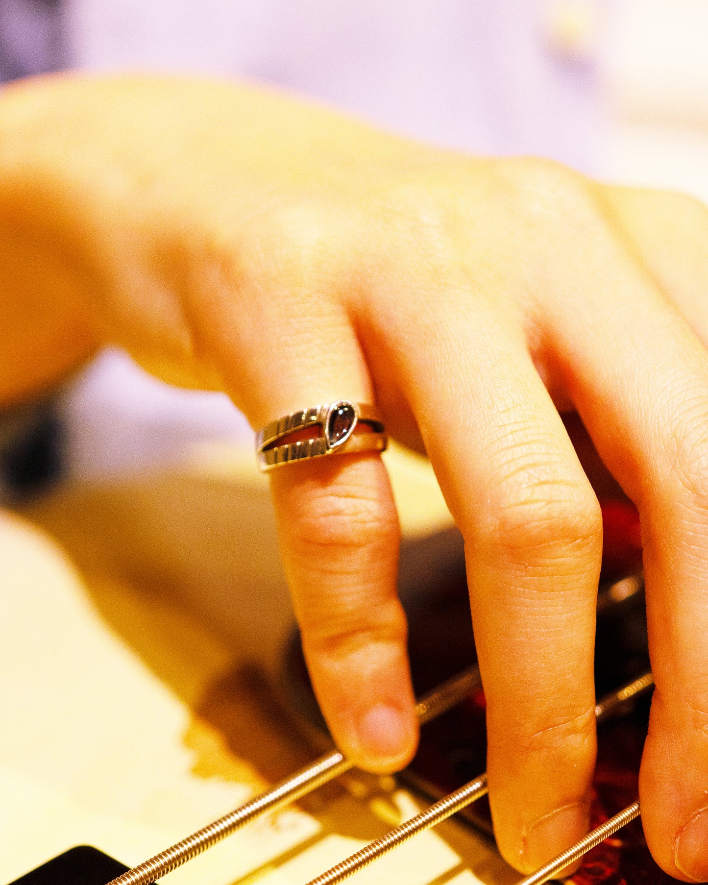 MAMIKO ODA BROCANTE RING / FOUR STRINGS LONDON BLUE TOPAZ (SILVER)