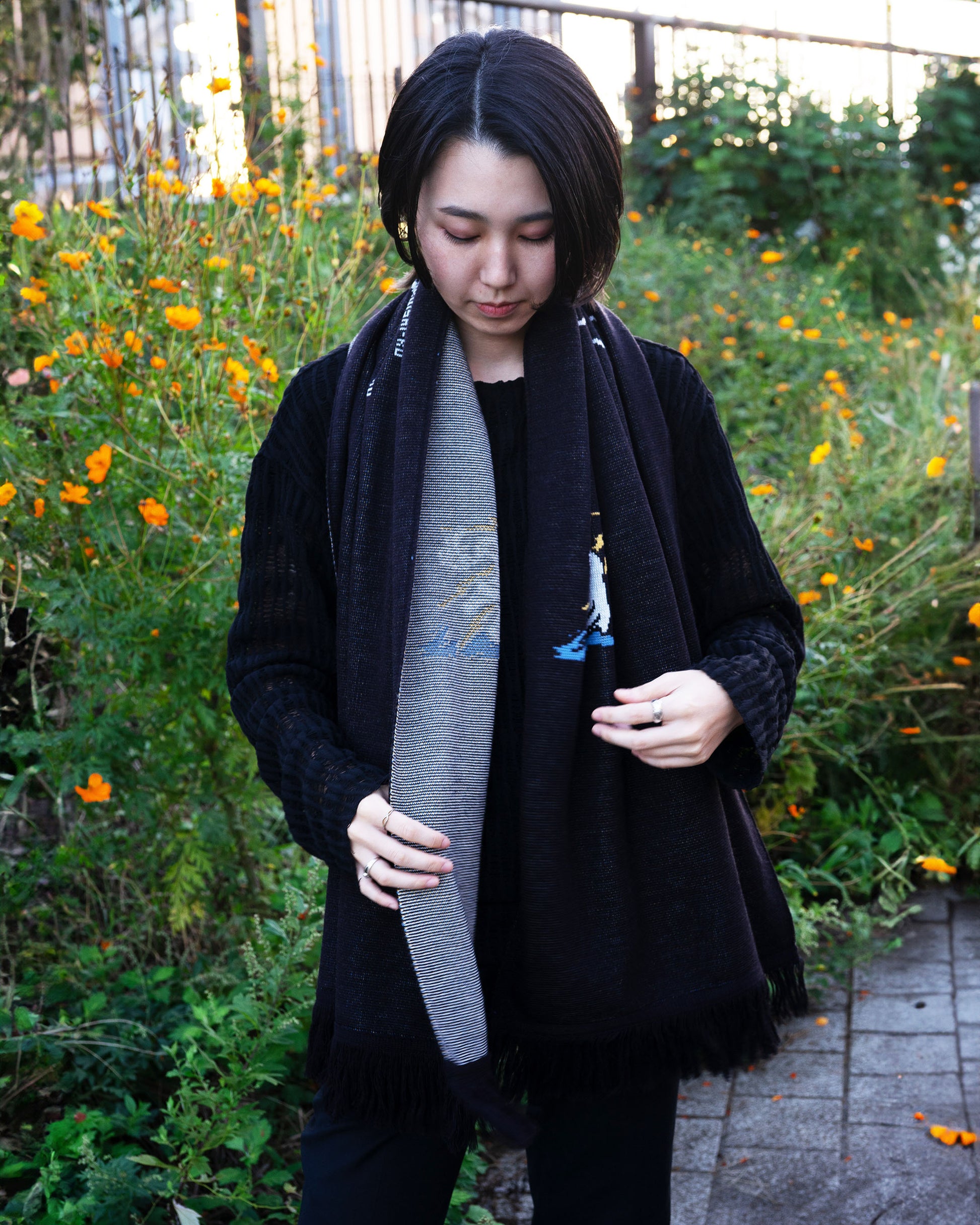 着用：Mamiko Oda（小田満美子）× Judy On The Roof. MAMIKO ODA SOUVENIR JACQUARD KNIT STALL（着用）7｜Oda Judy Shop